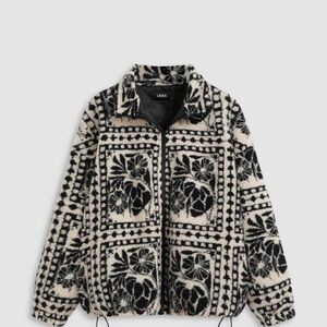 Cider Black and White Patterned Fleece Women's Jacket in Medium BNWT